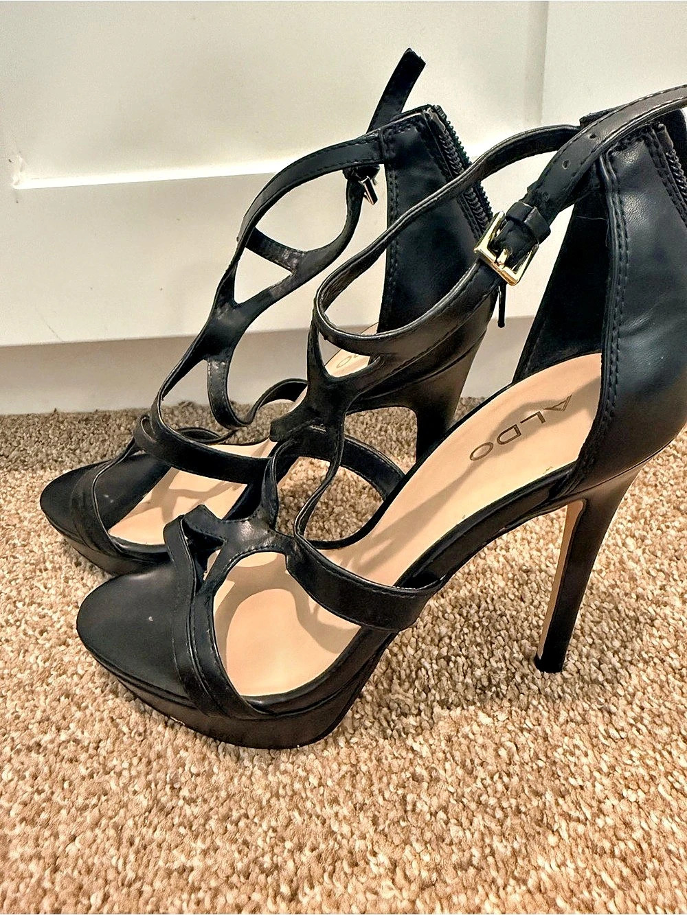 ALDO Black Strappy Heels